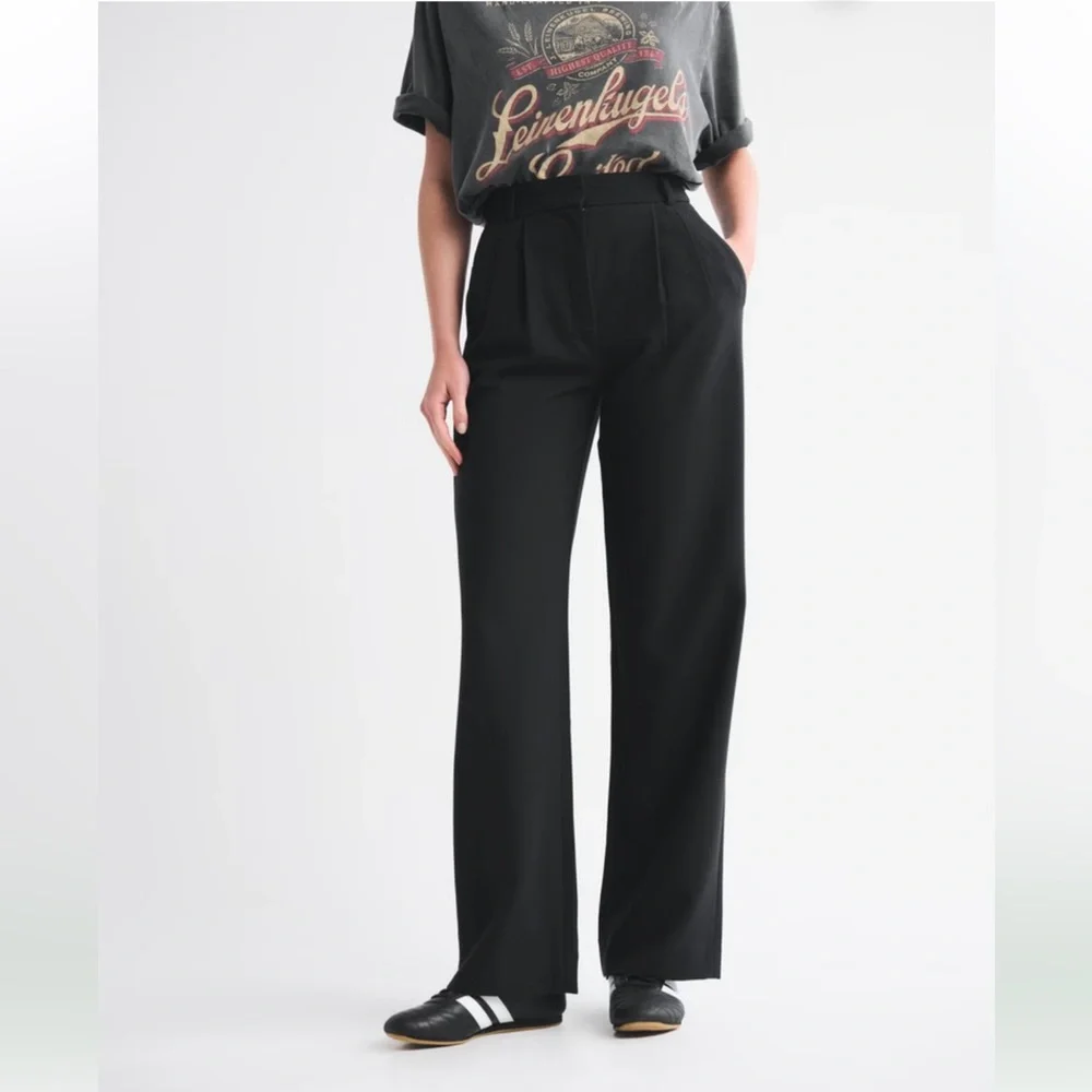 Abercrombie & Fitch Wide Leg Sloan Tailored Pant black xs - Picture 8 of 12